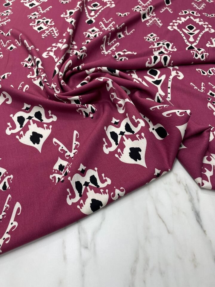 Özbek Desen Elbiselik Yüzde Yüz Pamuklu Viskon