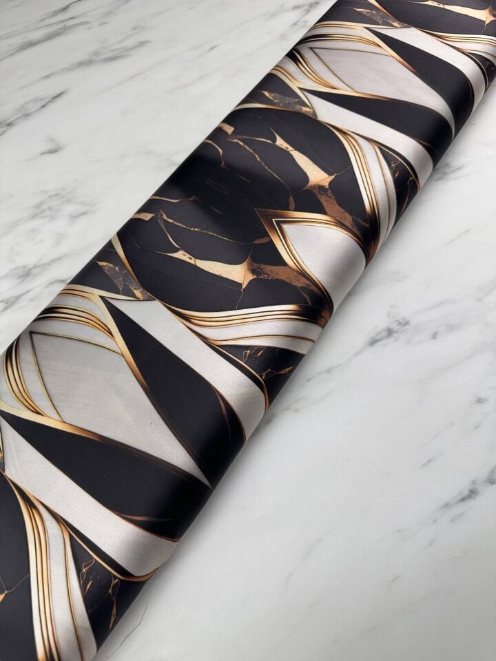 Verda Desen Elbiselik Gömleklik İpek Saten Kumaş