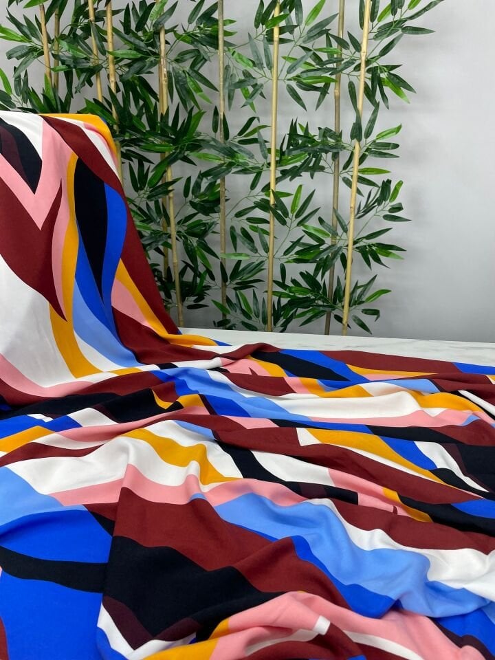 Berona Desen Elbiselik Yüzde Yüz Pamuklu Elbiselik Viskon Kumaş