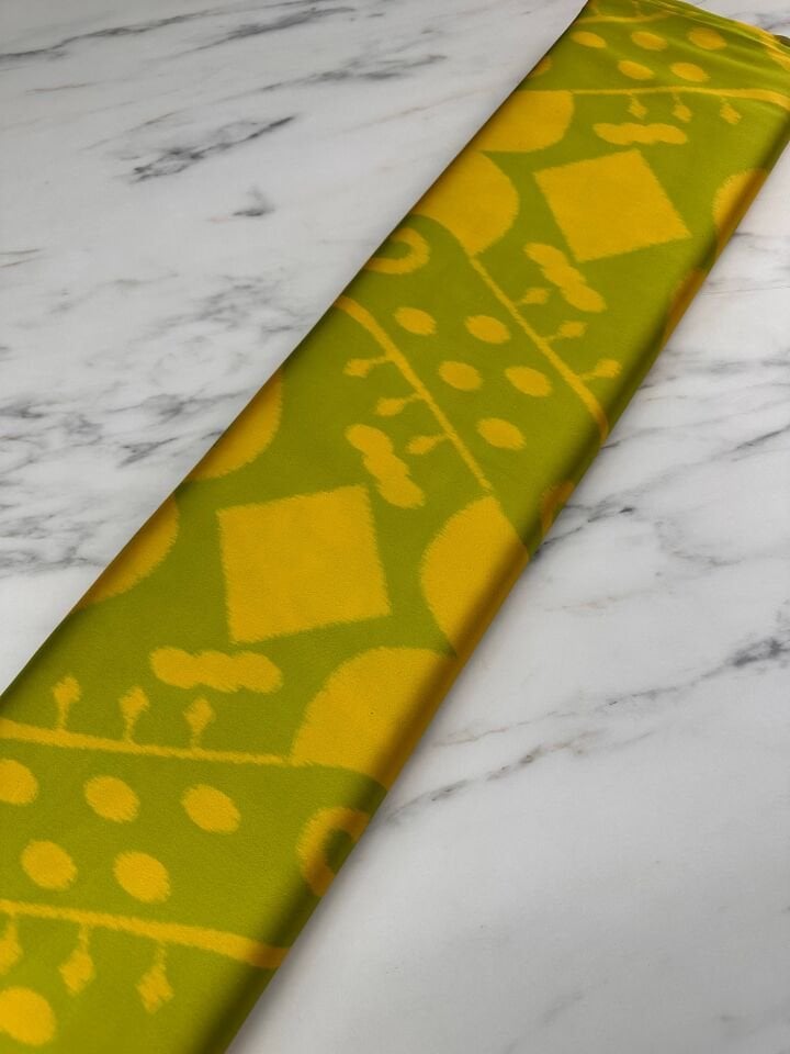 Özbek Desen Elbiselik Gömleklik İpek Saten Kumaş