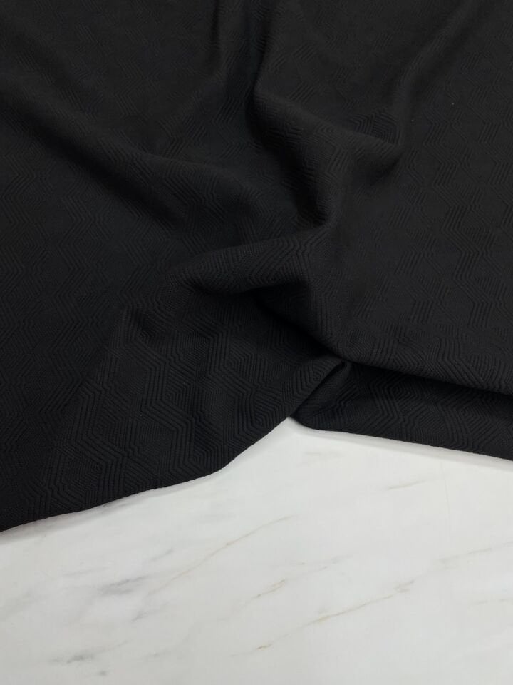 Siyah Örme Kaptone Elbiselik Switlik Ceketlik Kumaş