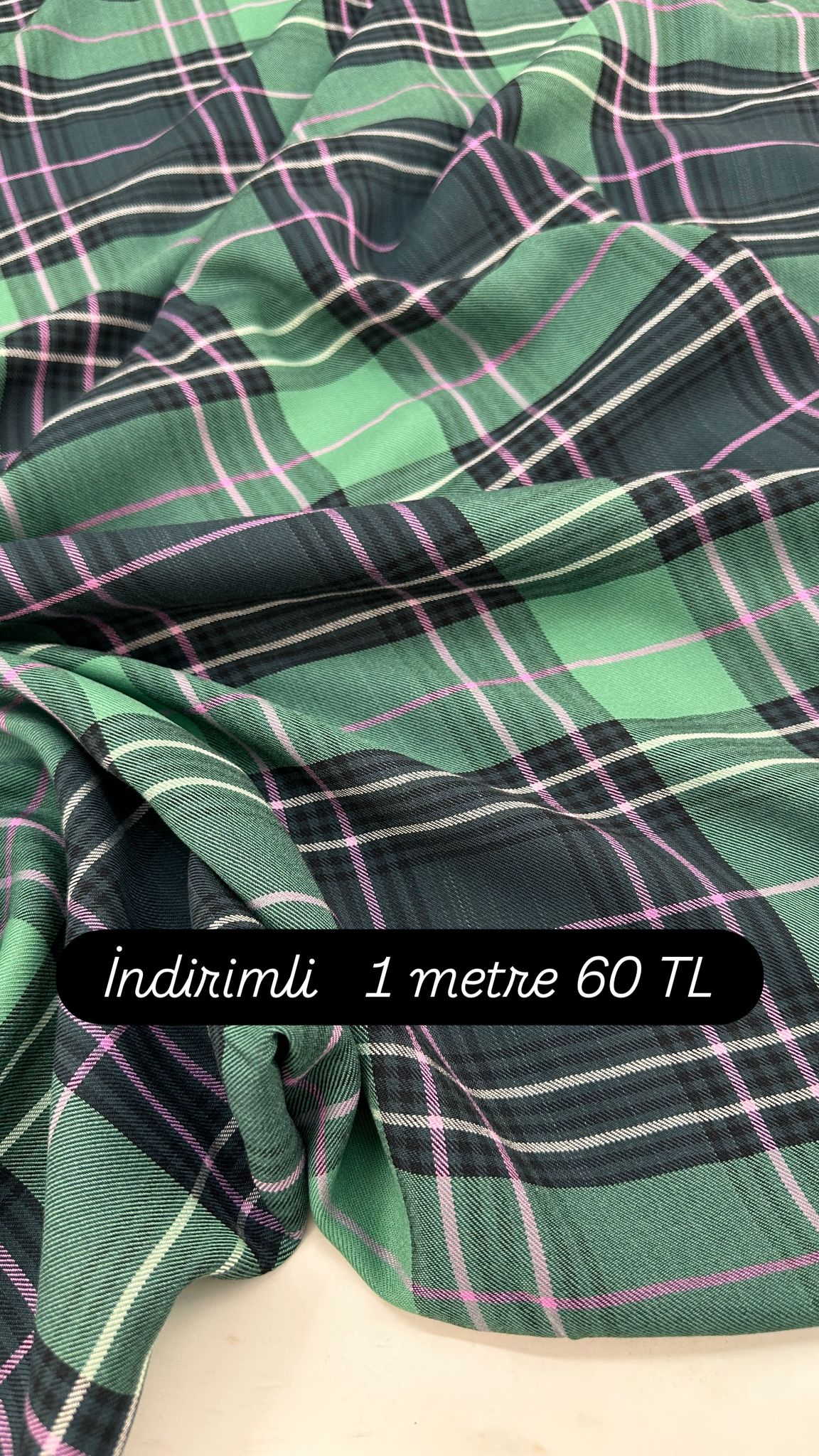 İndirimli Ekose Viskon Elbise Etek Gömlek Tunik