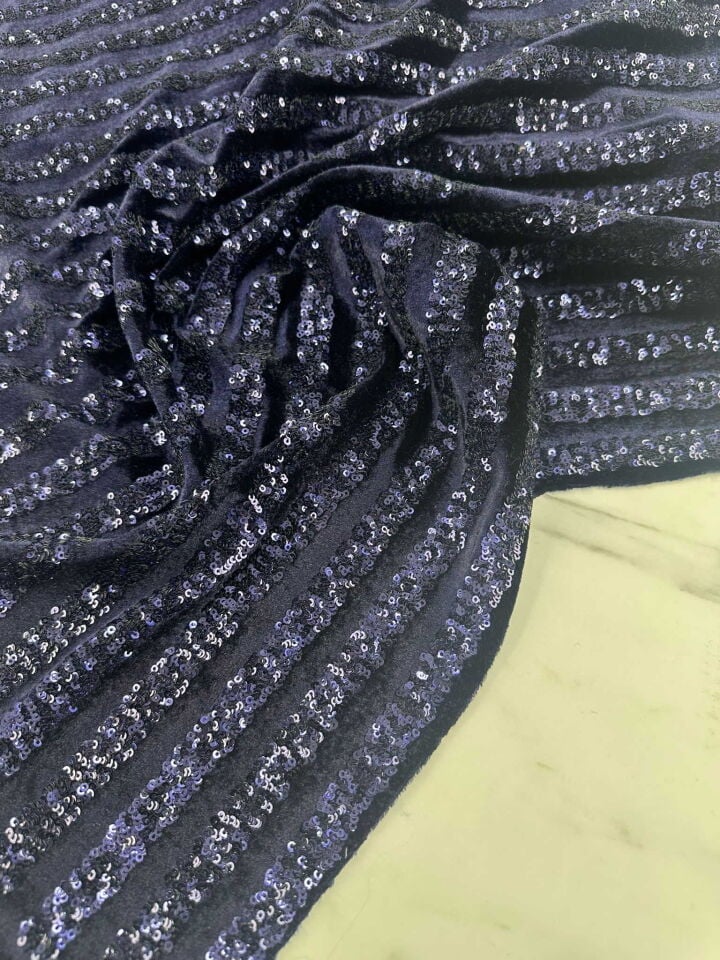 Payet İşleme Kadife Elbise Ceket Şalvar