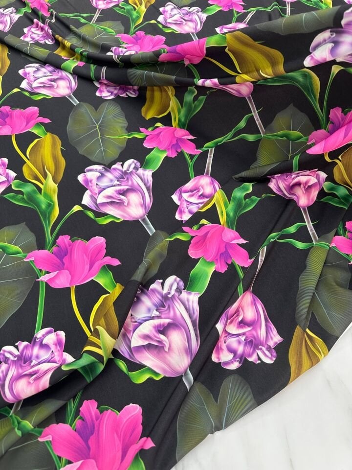 Aygülüm Desen Elbiselik Gömleklik Krep Kumaş