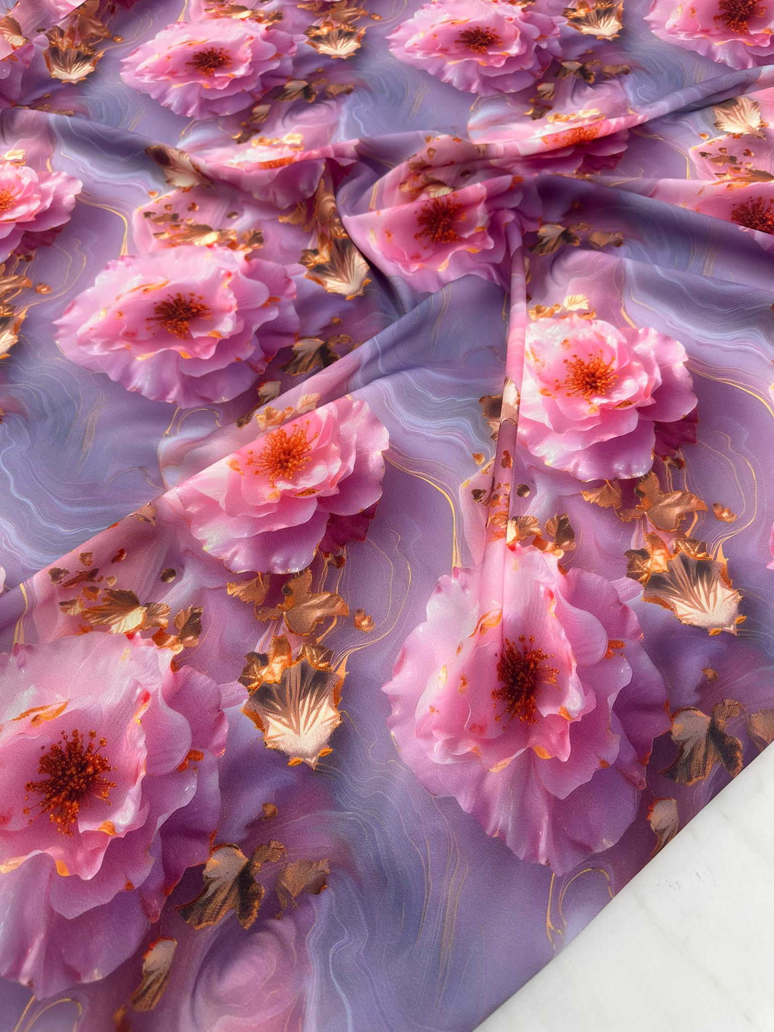 Saray Desen Fantazi Krep Kumaş Elbise etek Gömlek Şalvar