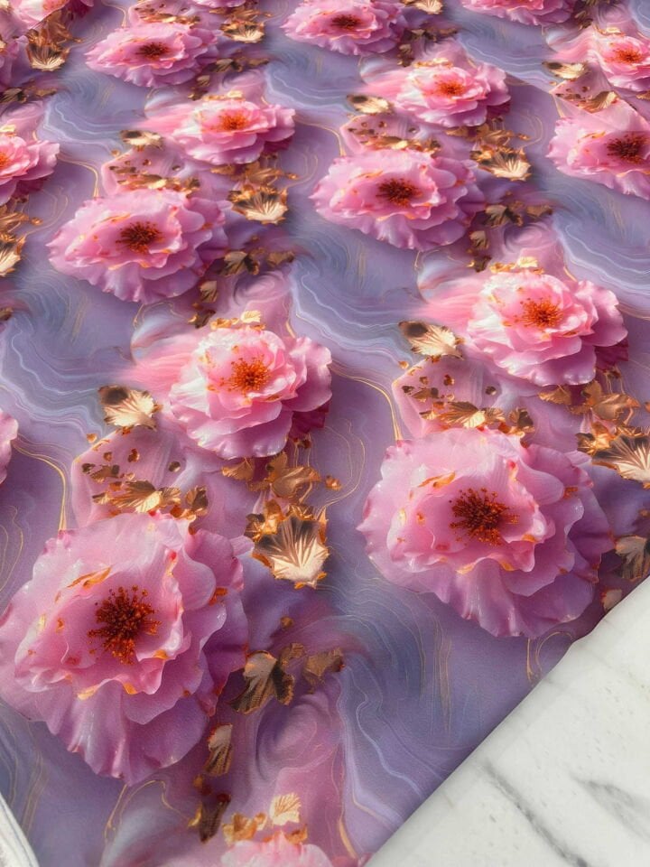 Saray Desen Fantazi Krep Kumaş Elbise etek Gömlek Şalvar