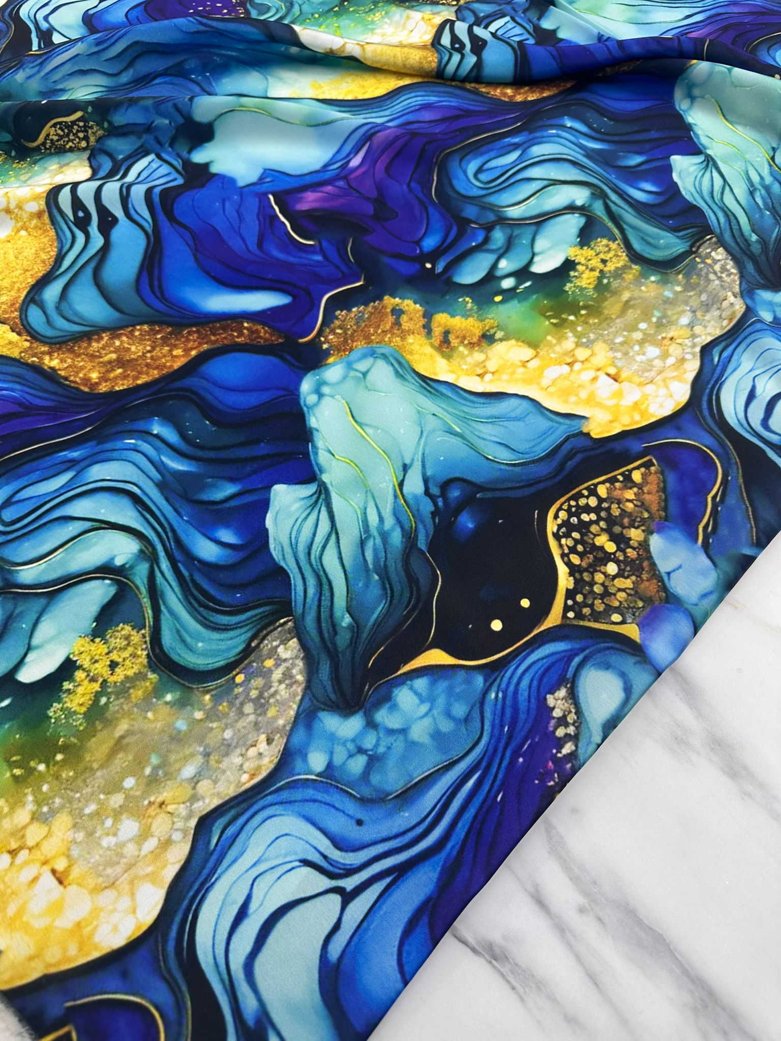 Desenli İpek Saten Elbise etek Gömlek Şalvar