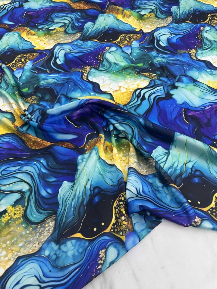 Desenli İpek Saten Elbise etek Gömlek Şalvar