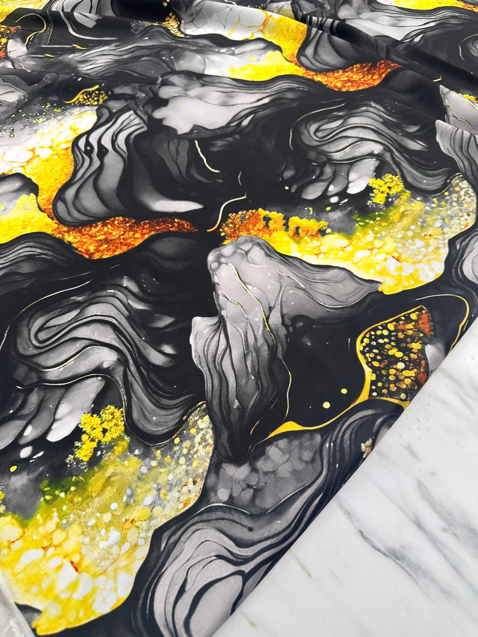 Desenli İpek Saten Elbise Etek Gömlek Şalvar