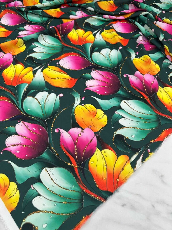 Lalezar Likralı Krep Kumaş