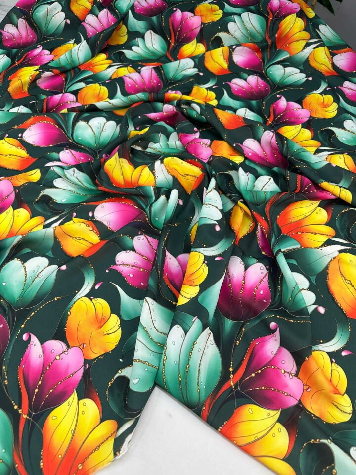 Lalezar Likralı Krep Kumaş