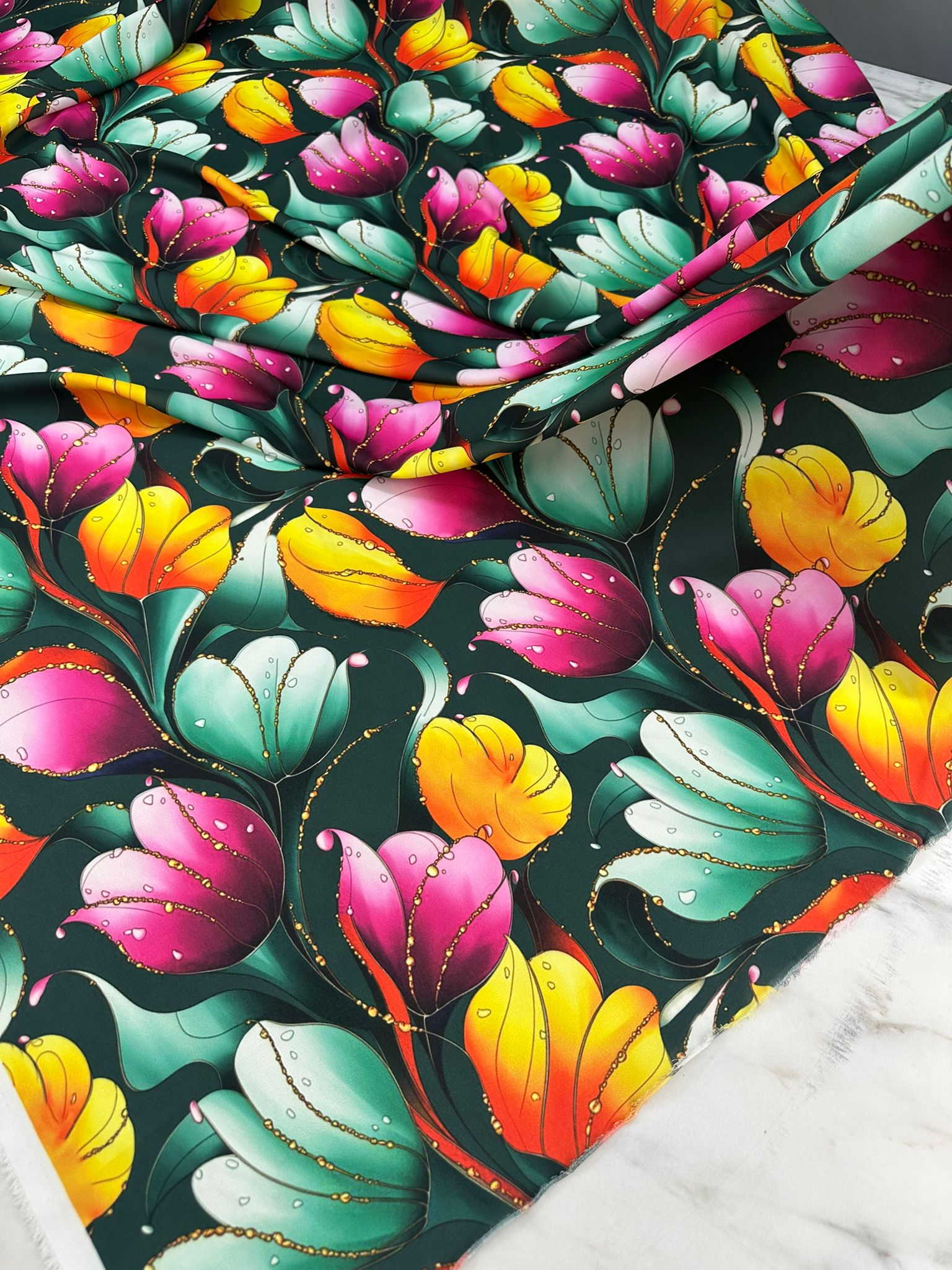 Lalezar Likralı Krep Kumaş