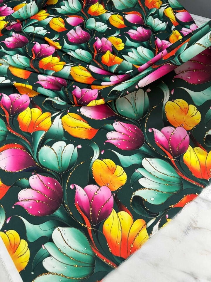 Lalezar Likralı Krep Kumaş