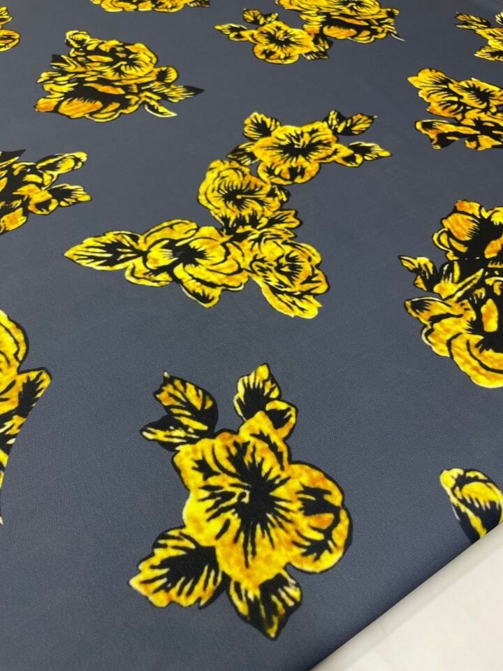 Desenli Cesika Krep Likralı Elbise Etek Gömlek Şalvar