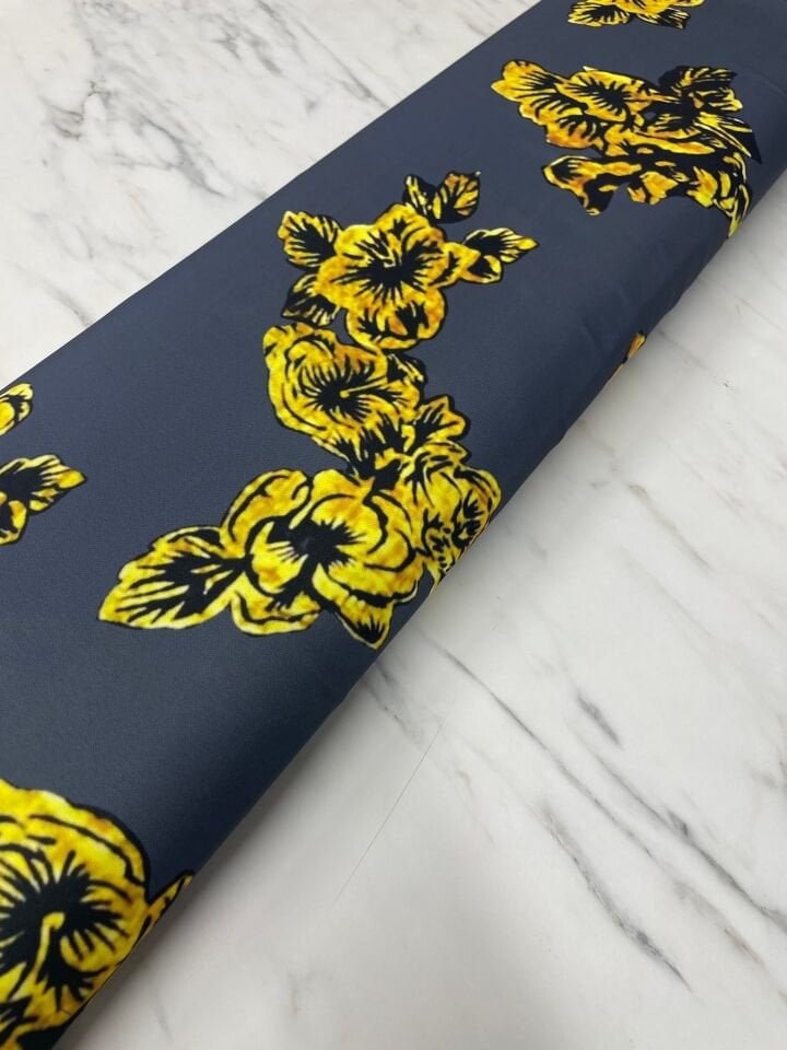 Desenli Cesika Krep Likralı Elbise Etek Gömlek Şalvar