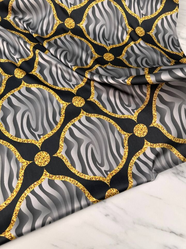 Lona Desen Elbiselik Gömleklik İpek Saten Kumaş