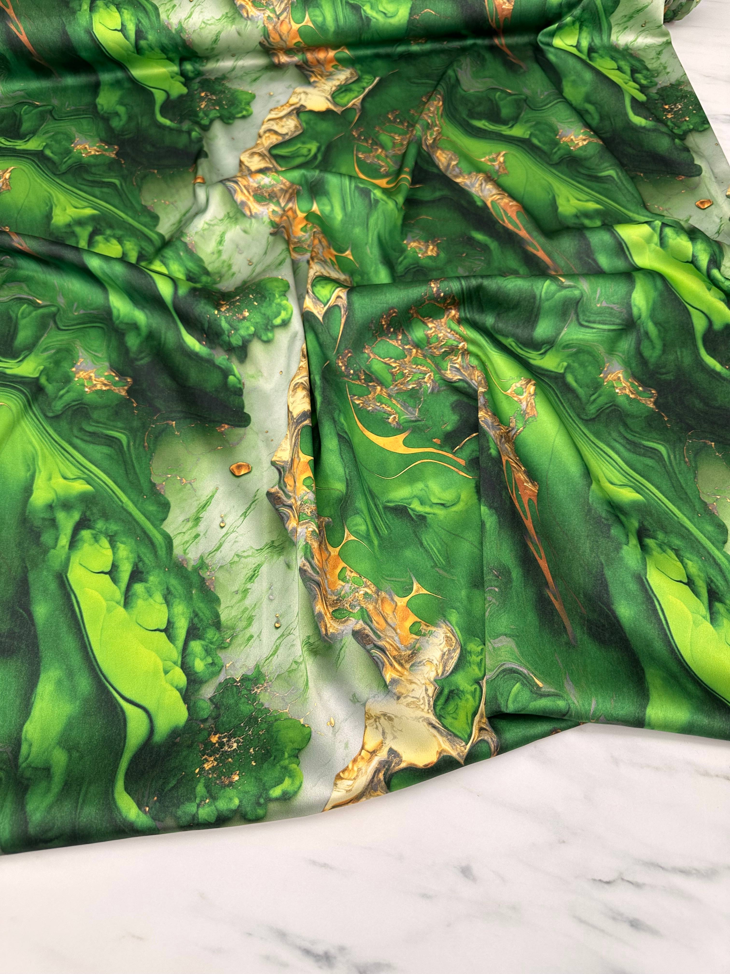 Verzoa Desen Elbiselik Gömleklik İpek Saten