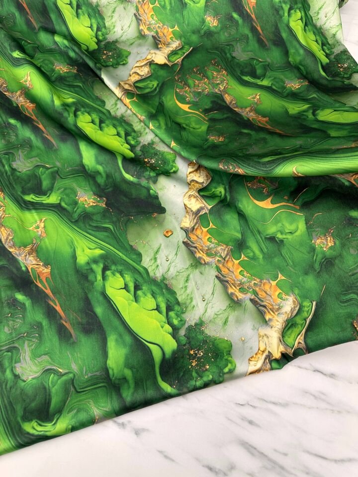 Verzoa Desen Elbiselik Gömleklik İpek Saten