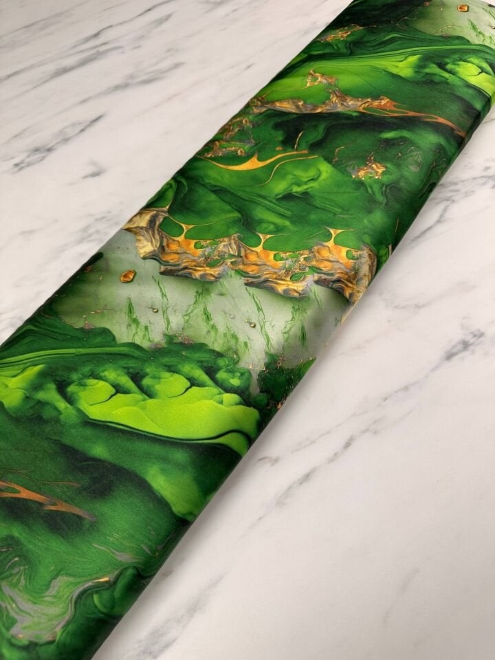 Verzoa Desen Elbiselik Gömleklik İpek Saten