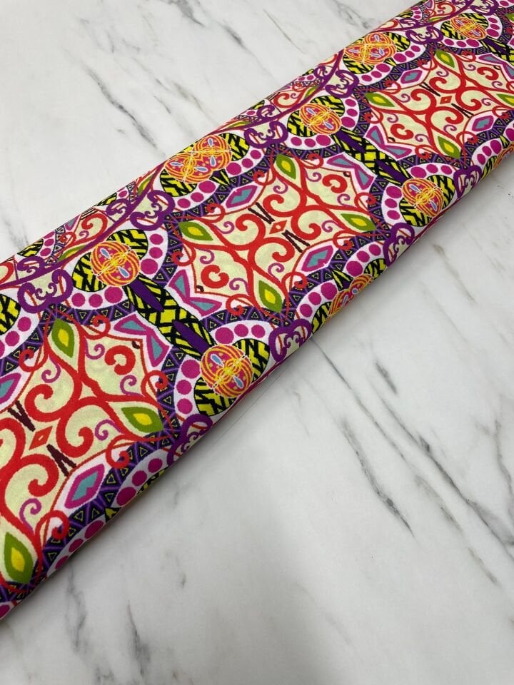 Özbek Desen Elbiselik Gömleklik Krep Kumaş