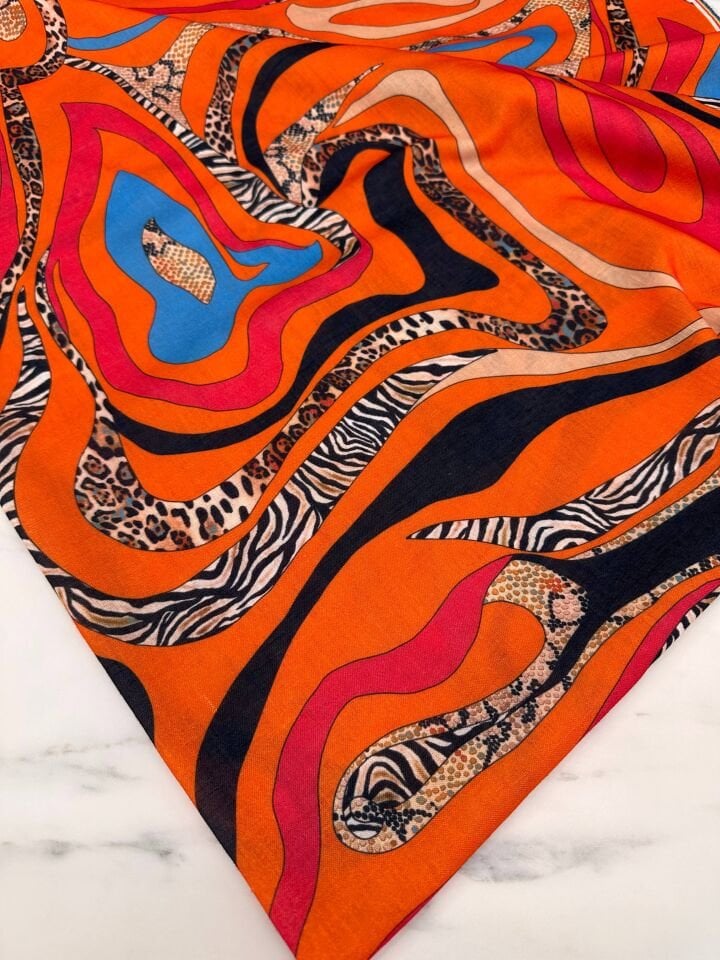 Fantazi Desen Elbiselik Pantolonluk Keten Kumaş