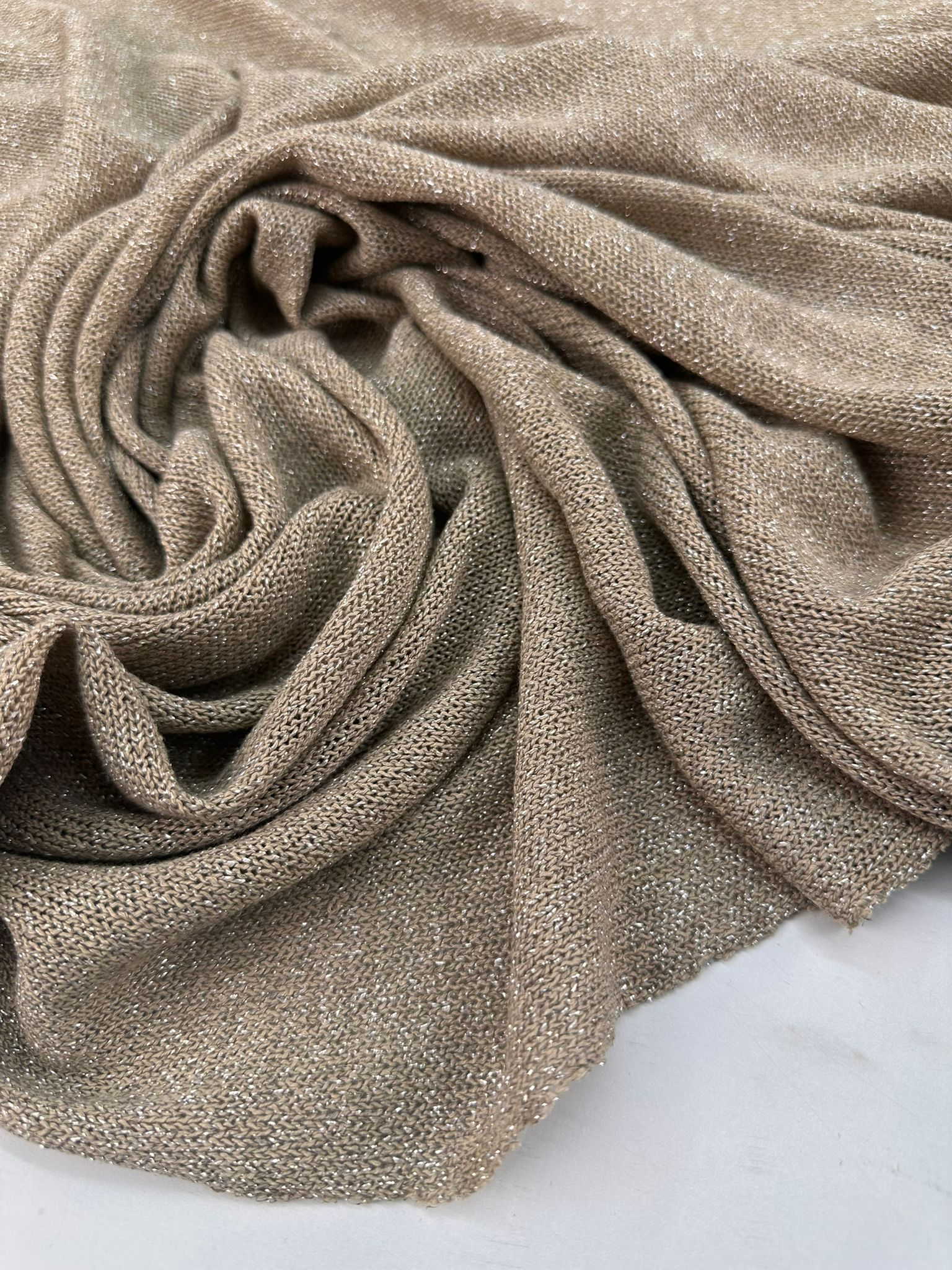 Simli Triko Yumuşak Dökümlü Altın Sim Dokuma Etek Elbise Hırka