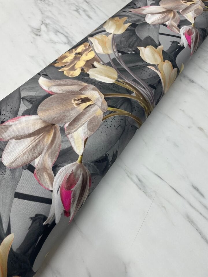 Çuha Çiçeği Desen Elbiselik Gömleklik Tivil Saten Kumaş