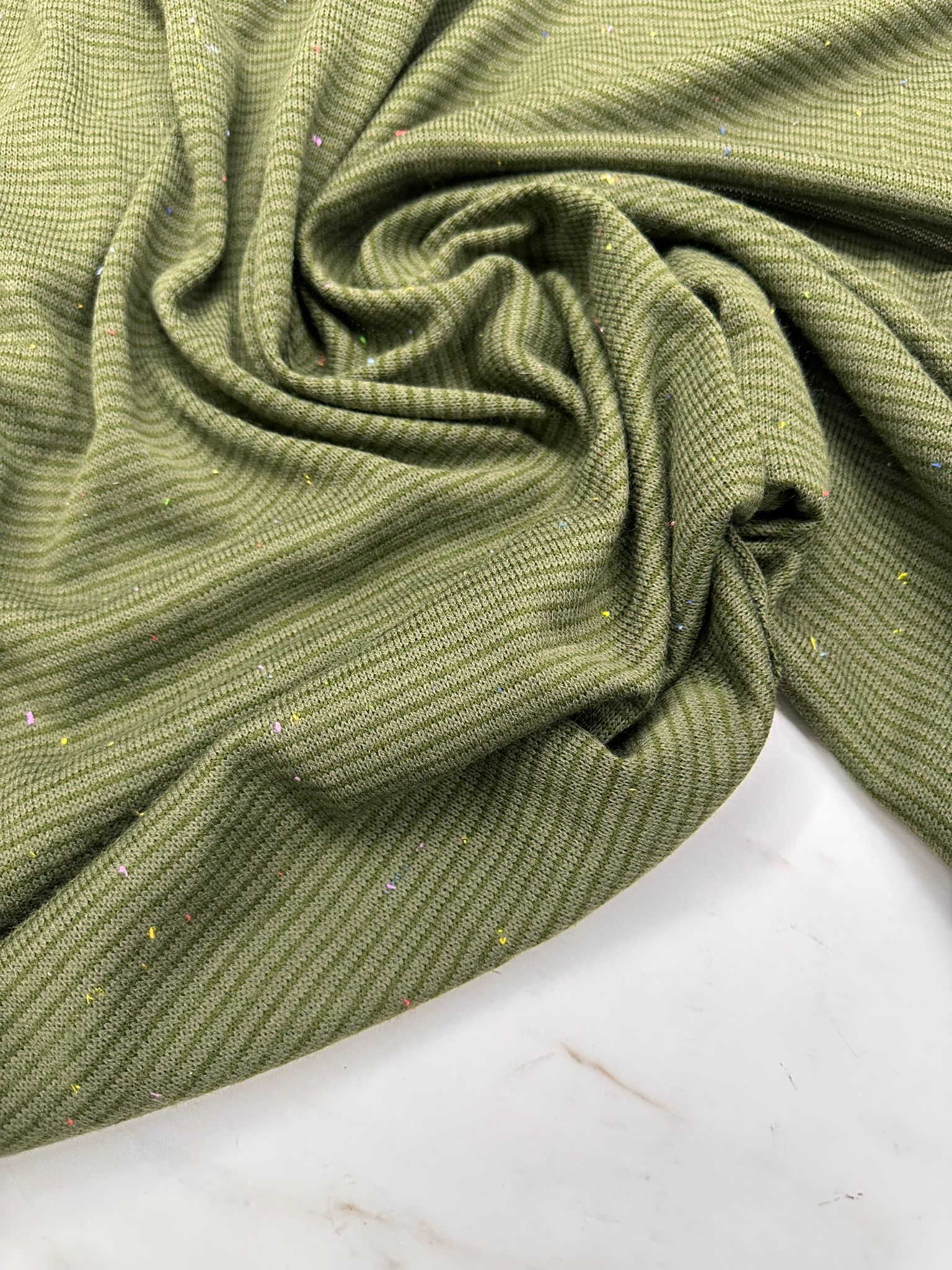 Haki Yeşili Armüllü Örme Kumaş Elbise Etek Bluz Hırka