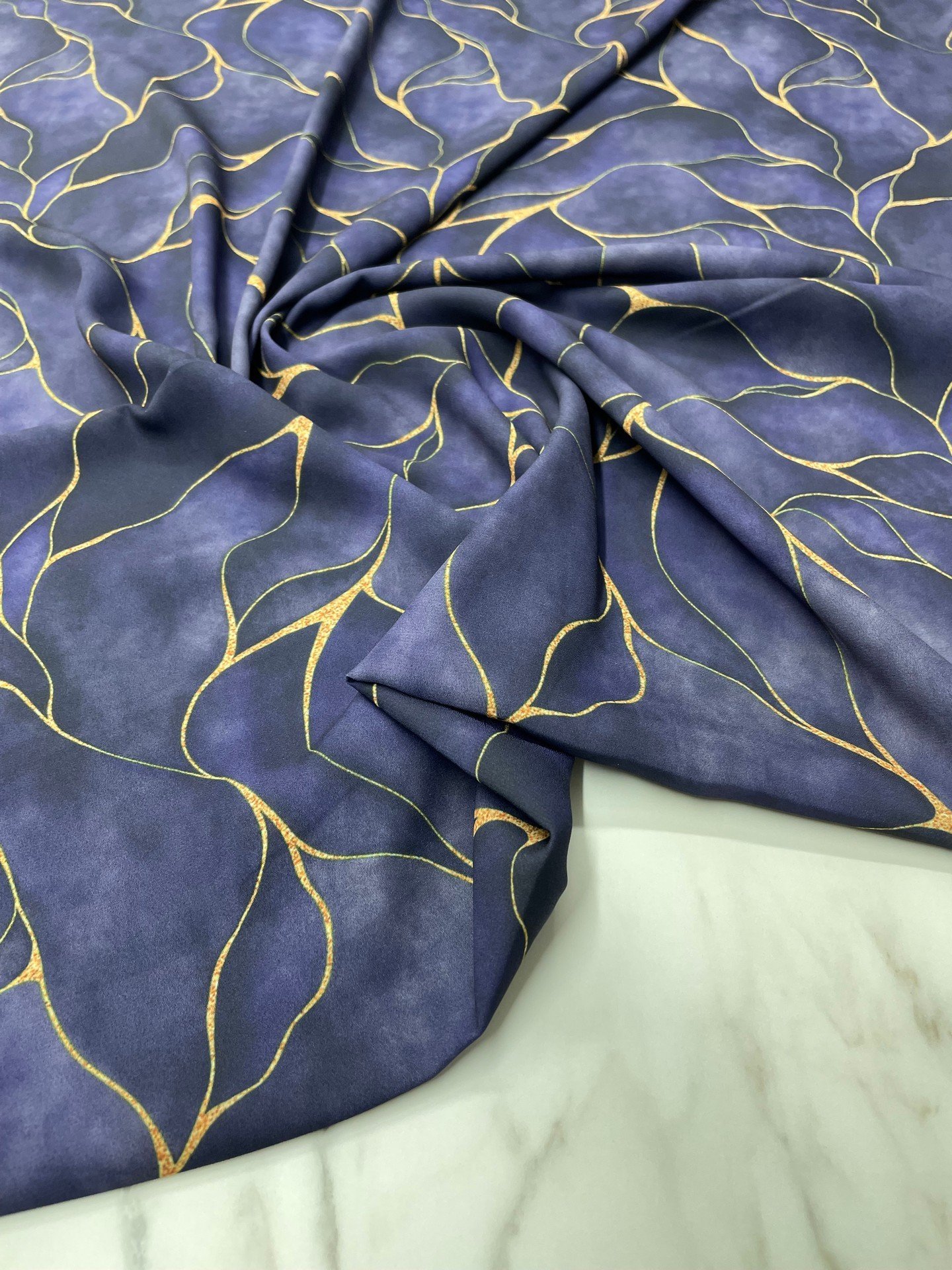 Mavi Viva Desen Elbiselik Gömleklik  Kumaş