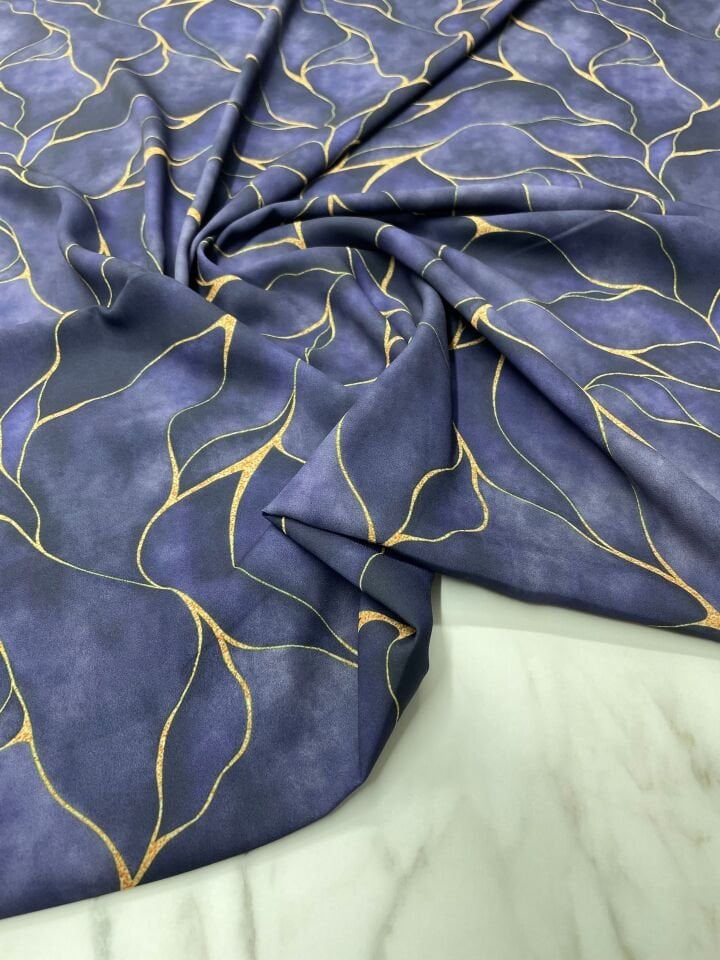 Mavi Viva Desen Elbiselik Gömleklik  Kumaş