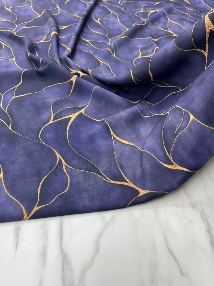 Mavi Viva Desen Elbiselik Gömleklik  Kumaş