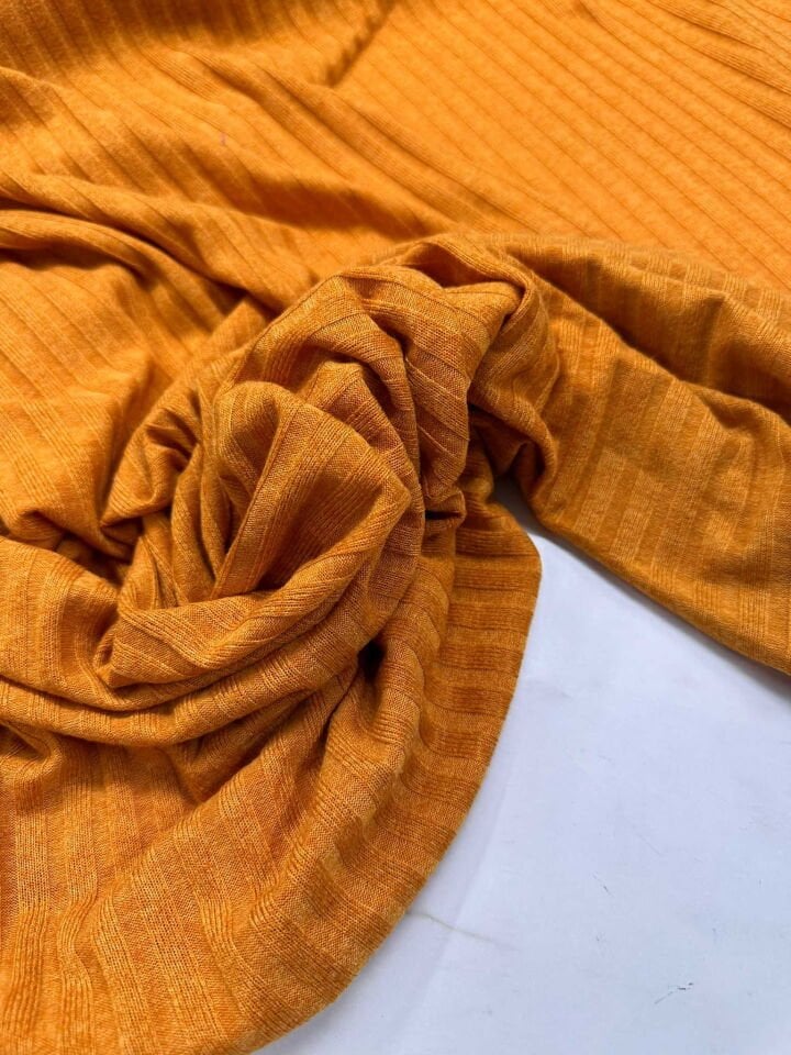 Örgü Desen Oranj Tiriko Kumaş Elbise Etek Bluz