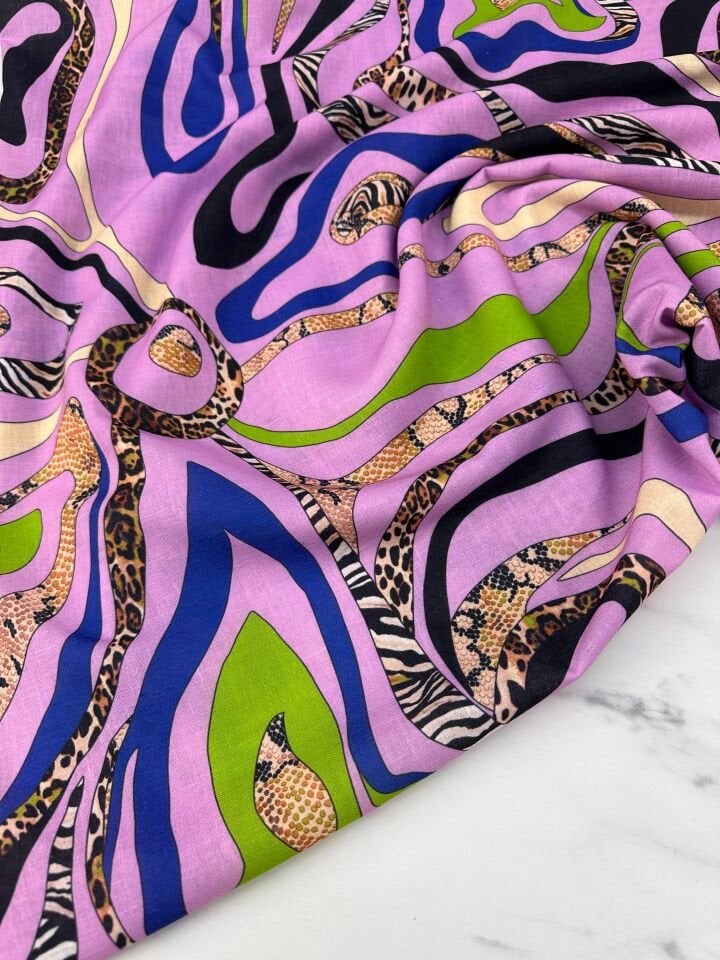 Vero Desen Elbiselik Pantolonluk Keten Kumaş