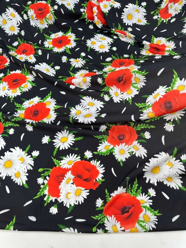 Papatyam Dijital Baskı Krep Kumaş