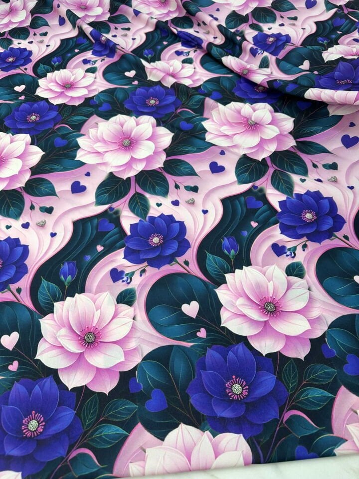 Simetre Dijital Baskı Krep Kumaş