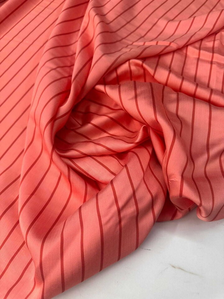 İndirimli İpek Viskon Cizgili Desen Elbise Gömlek Bol Pantolon