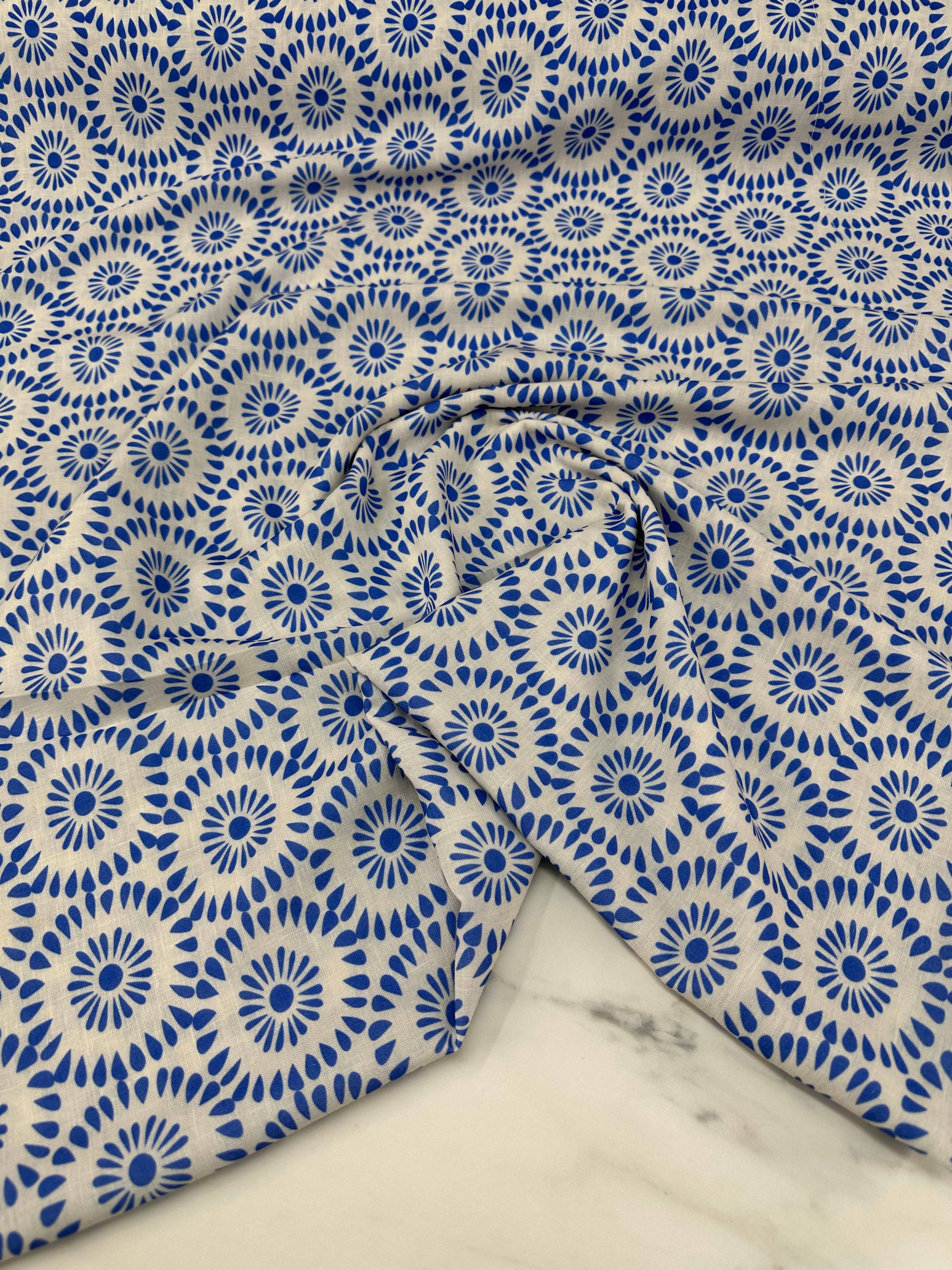 Java Desen Elbiselik Pantolonluk Keten Kumaş