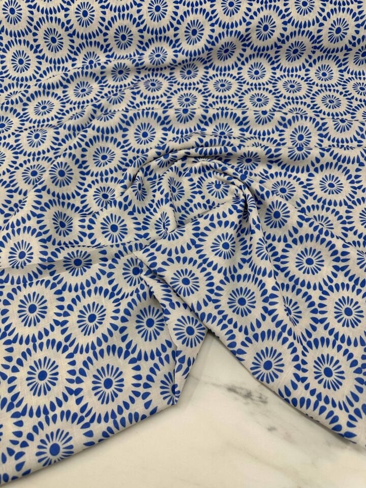 Java Desen Elbiselik Pantolonluk Keten Kumaş