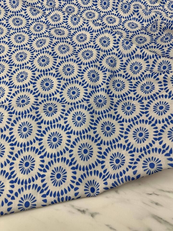 Java Desen Elbiselik Pantolonluk Keten Kumaş