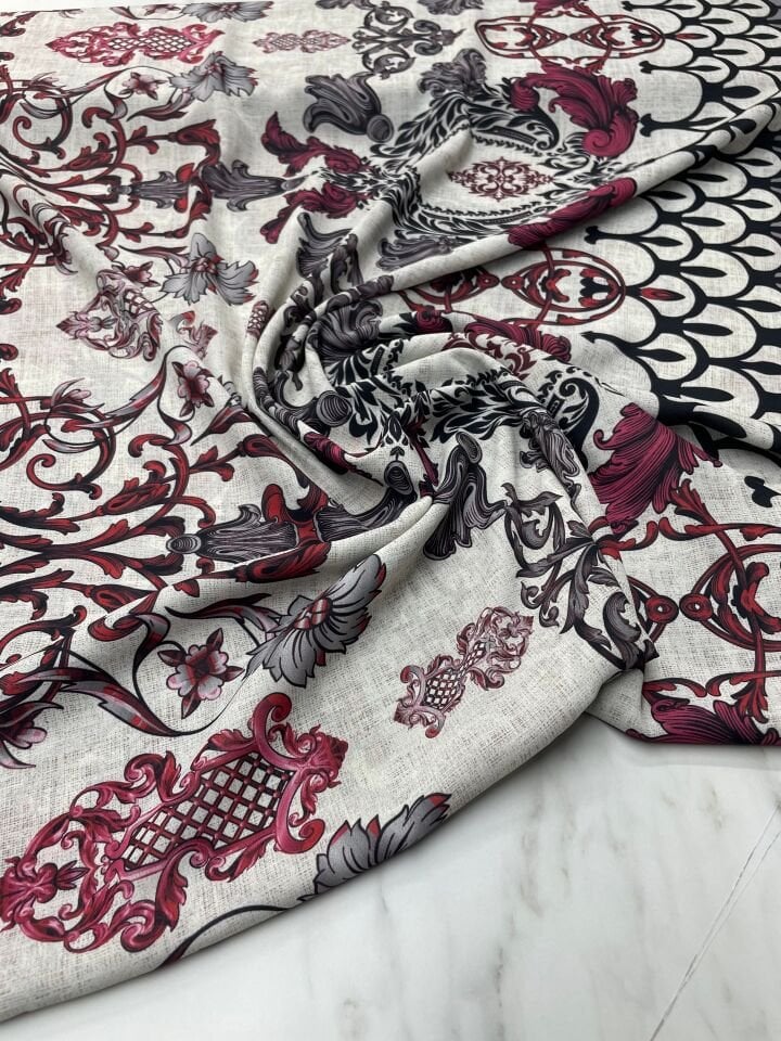 Nakış Desen Elbiselik Gömleklik Krep Kumaş