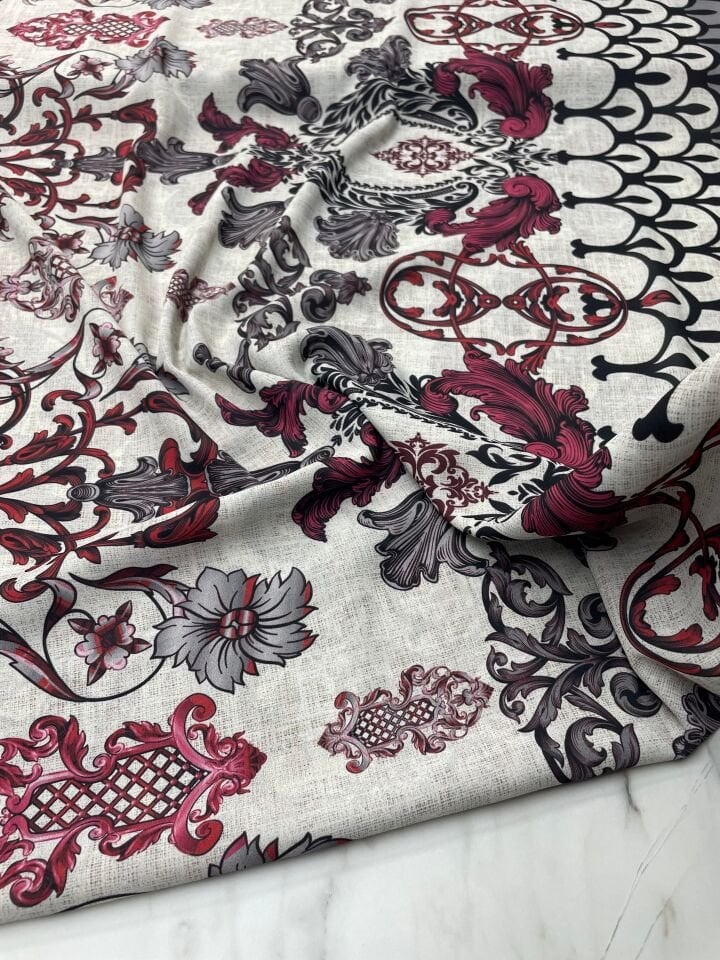 Nakış Desen Elbiselik Gömleklik Krep Kumaş