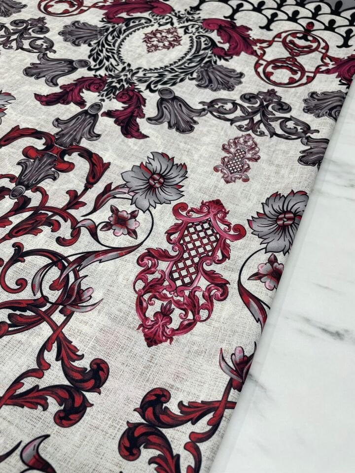 Nakış Desen Elbiselik Gömleklik Krep Kumaş