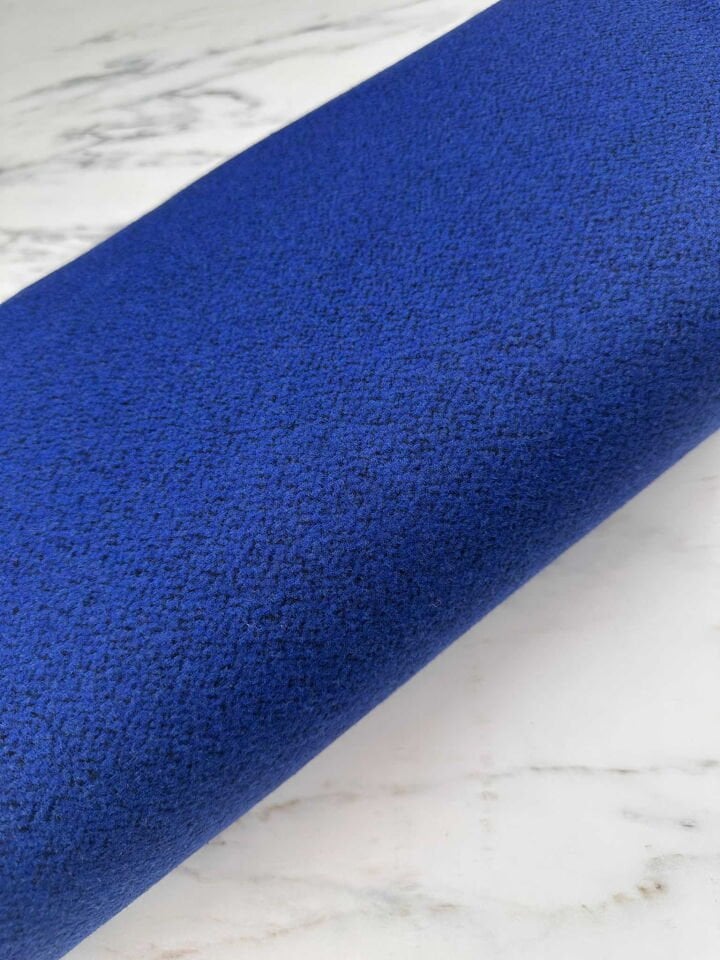 Saks Mavi Siyah Batık Desen Dokuma Kışlık Kumaş Etek Ceket Kap