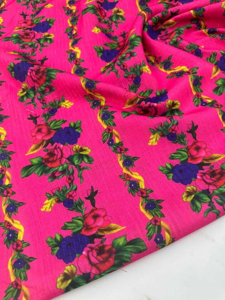 Otantik Desen Simli Dokuma Poliviskon Keten Etek Elbise Şalvar