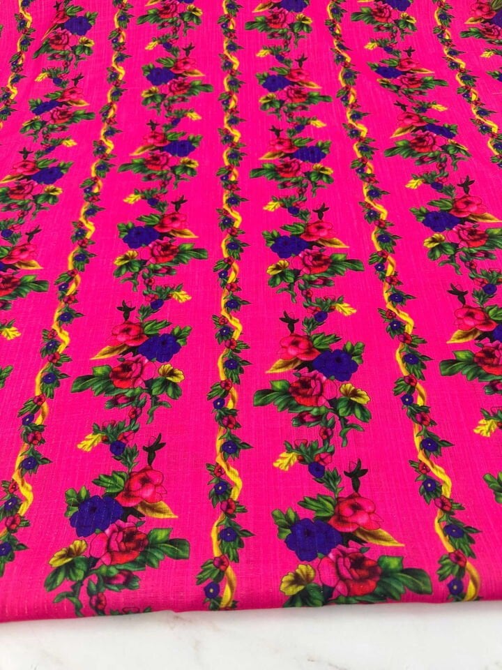 Otantik Desen Simli Dokuma Poliviskon Keten Etek Elbise Şalvar