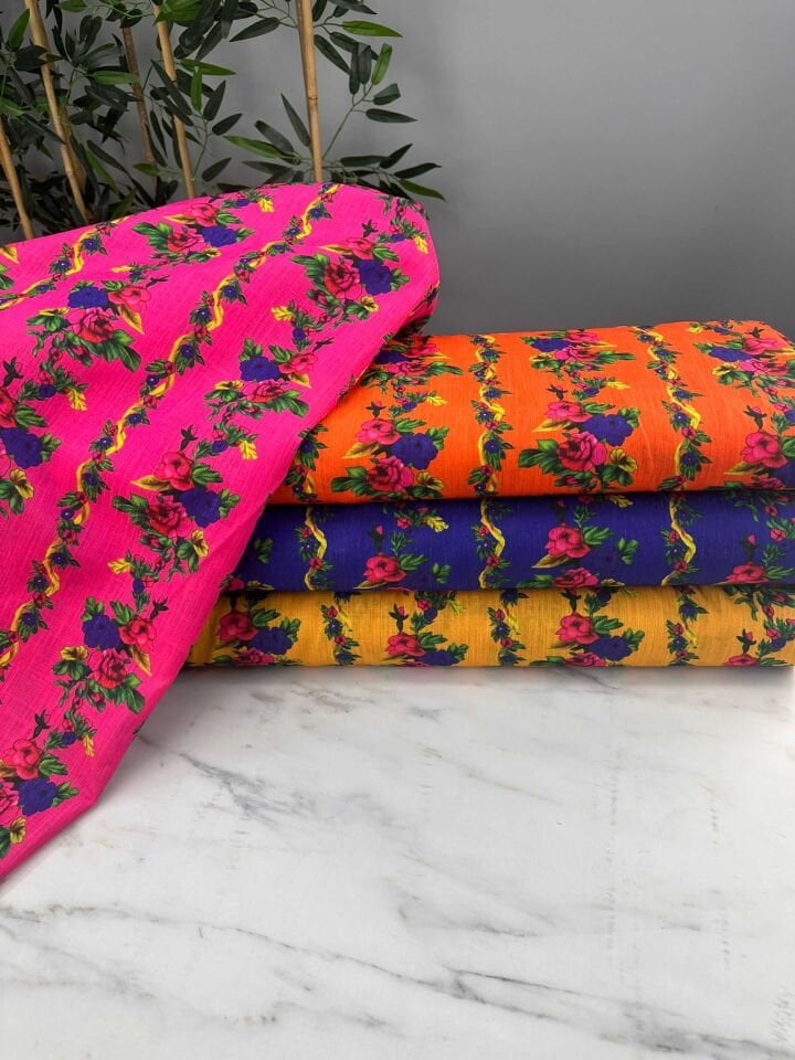 Otantik Desen Simli Dokuma Poliviskon Keten Etek Elbise Şalvar