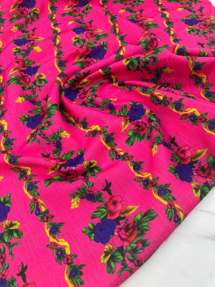 Otantik Desen Simli Dokuma Poliviskon Keten Etek Elbise Şalvar