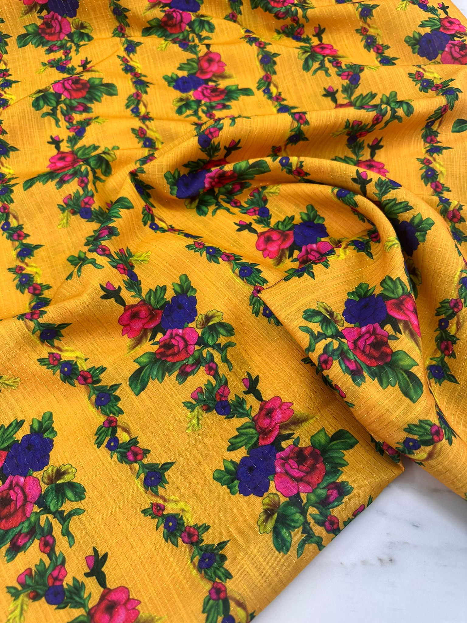 Otantik Desen Altın Simli Dokuma Keten Elbise Etek Şalvar