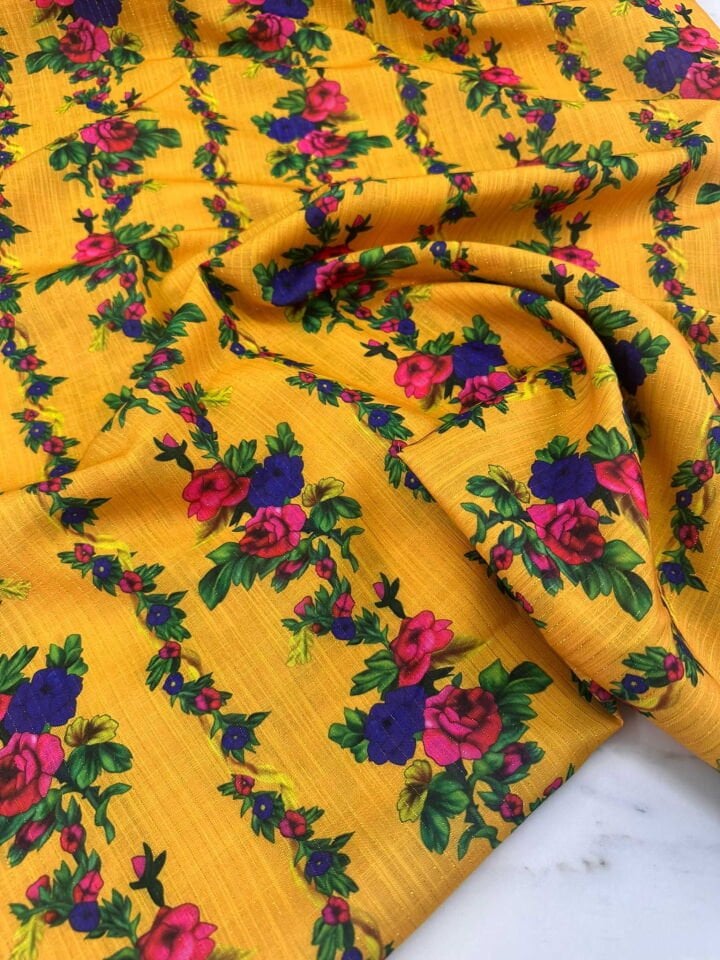 Otantik Desen Altın Simli Dokuma Keten Elbise Etek Şalvar