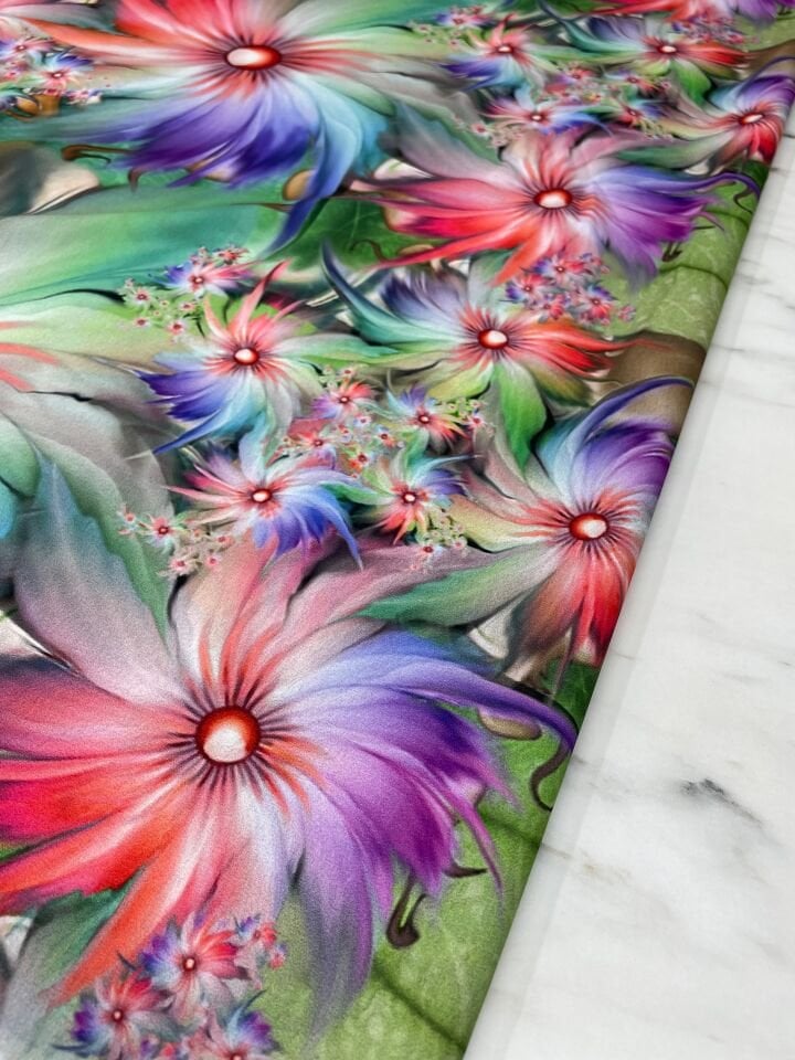 Lilyum Desen Elbiselik Gömleklik Krep Kumaş